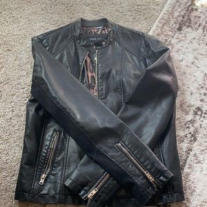 M black faux leather jacket